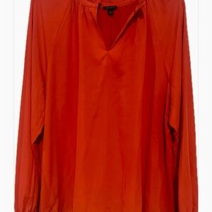 Ann Taylor Vibrant Mixed Media Red Blouse